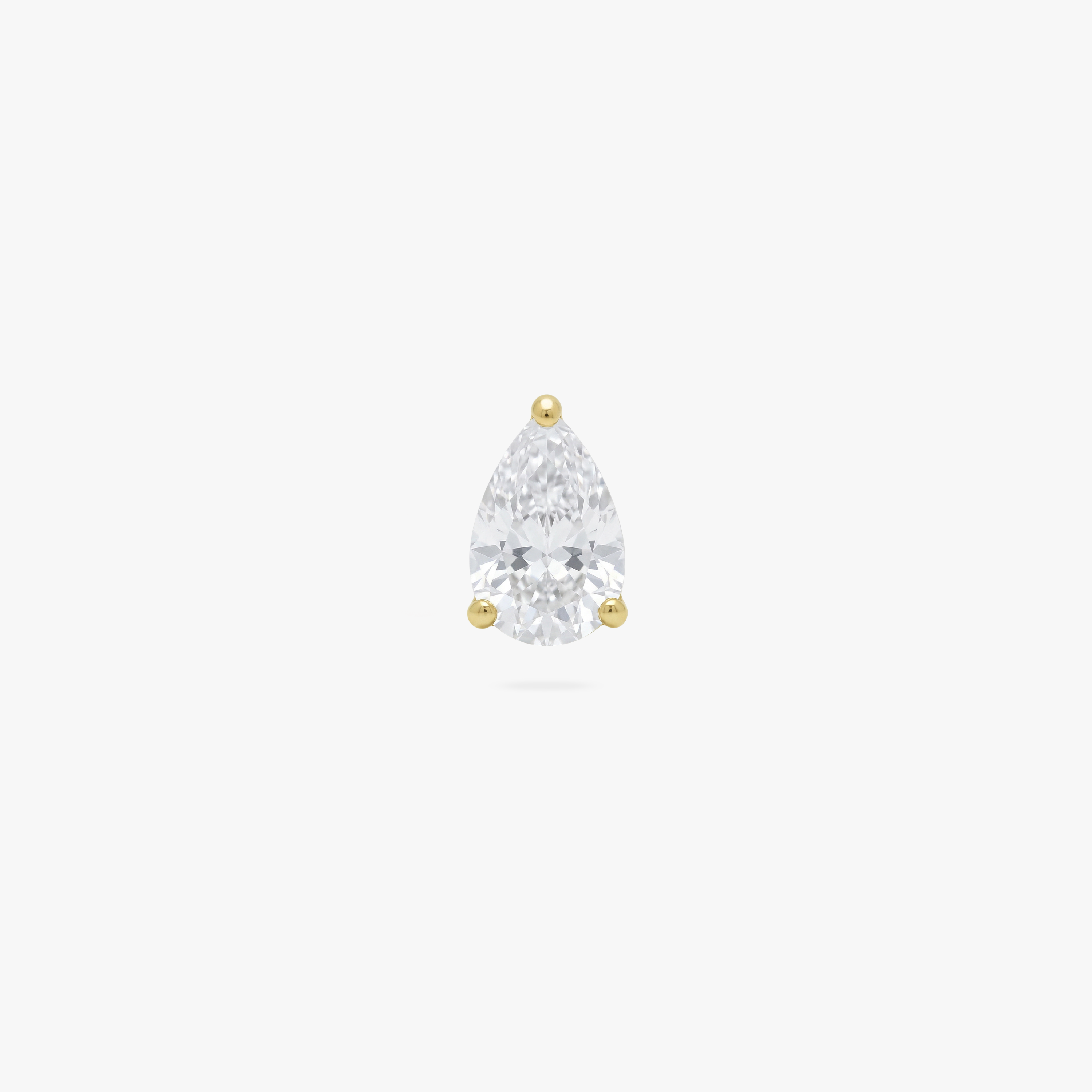 Golden Titanium Pear CZ Flatback Stud