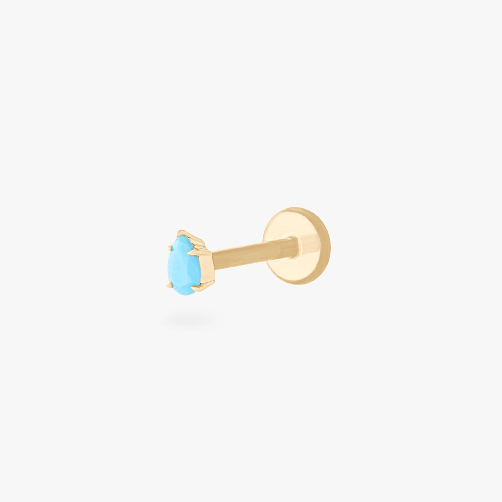 14K Pear Flatback