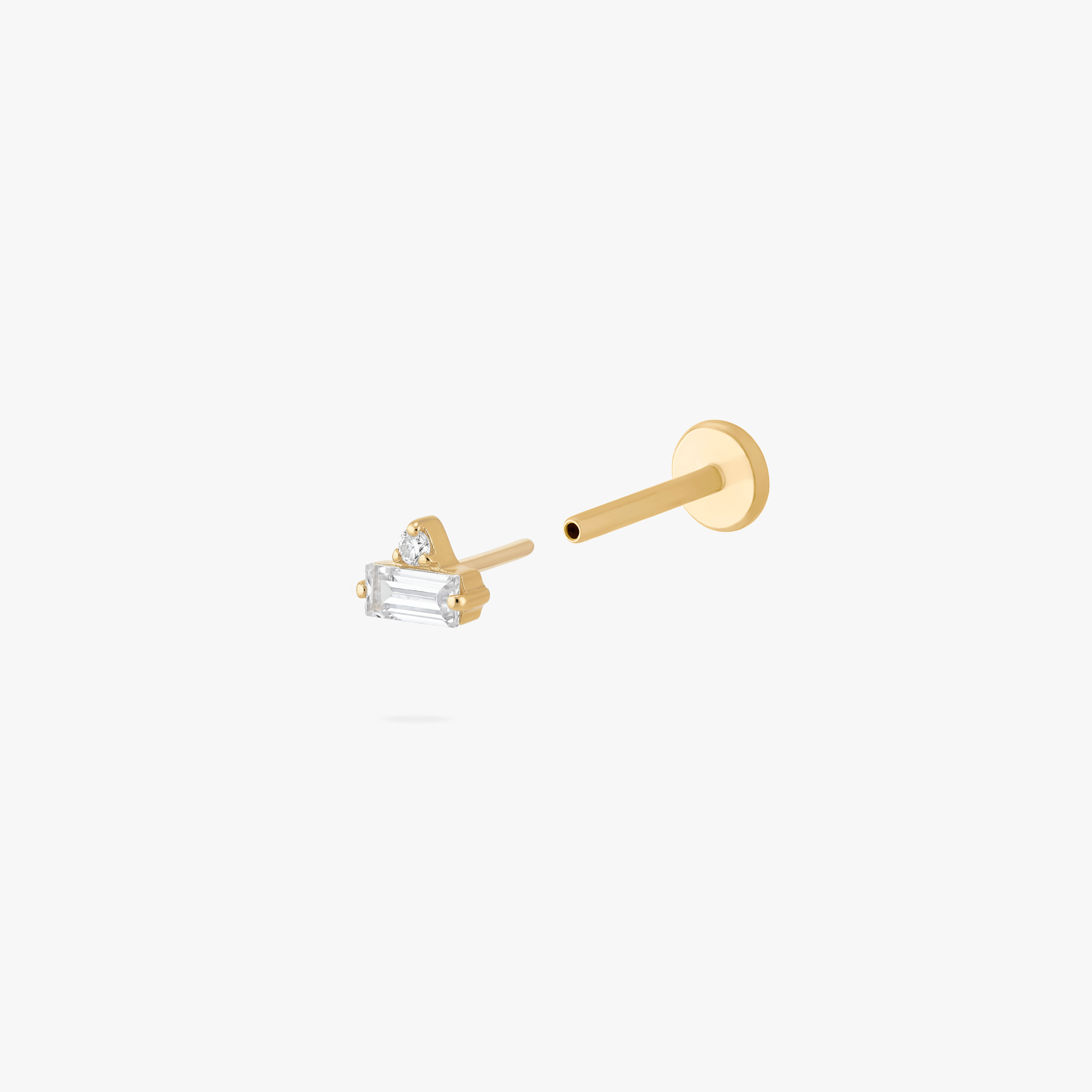 Micro Stacked Baguette Flatback Stud