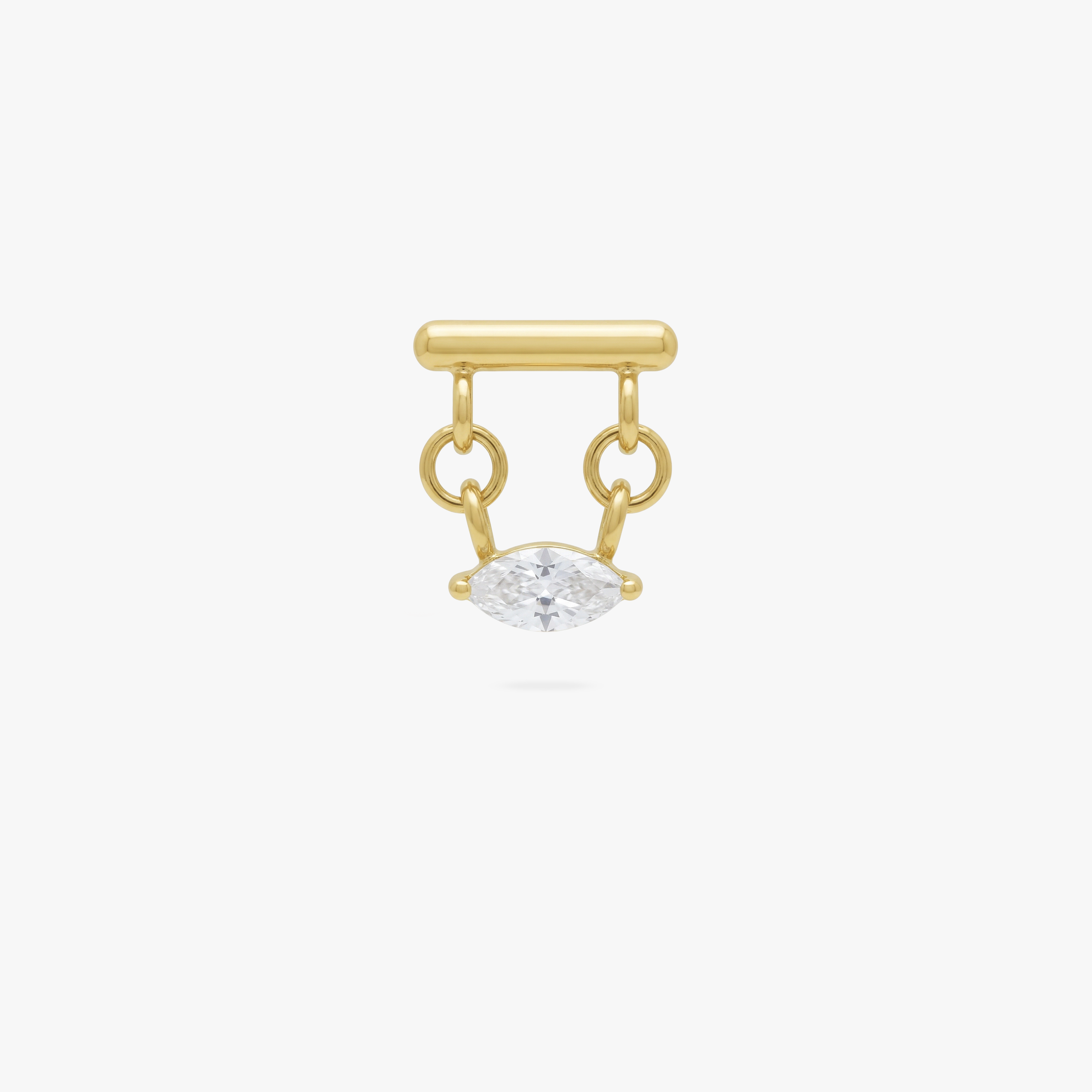 Golden Titanium Marquise Bar Flatback Stud