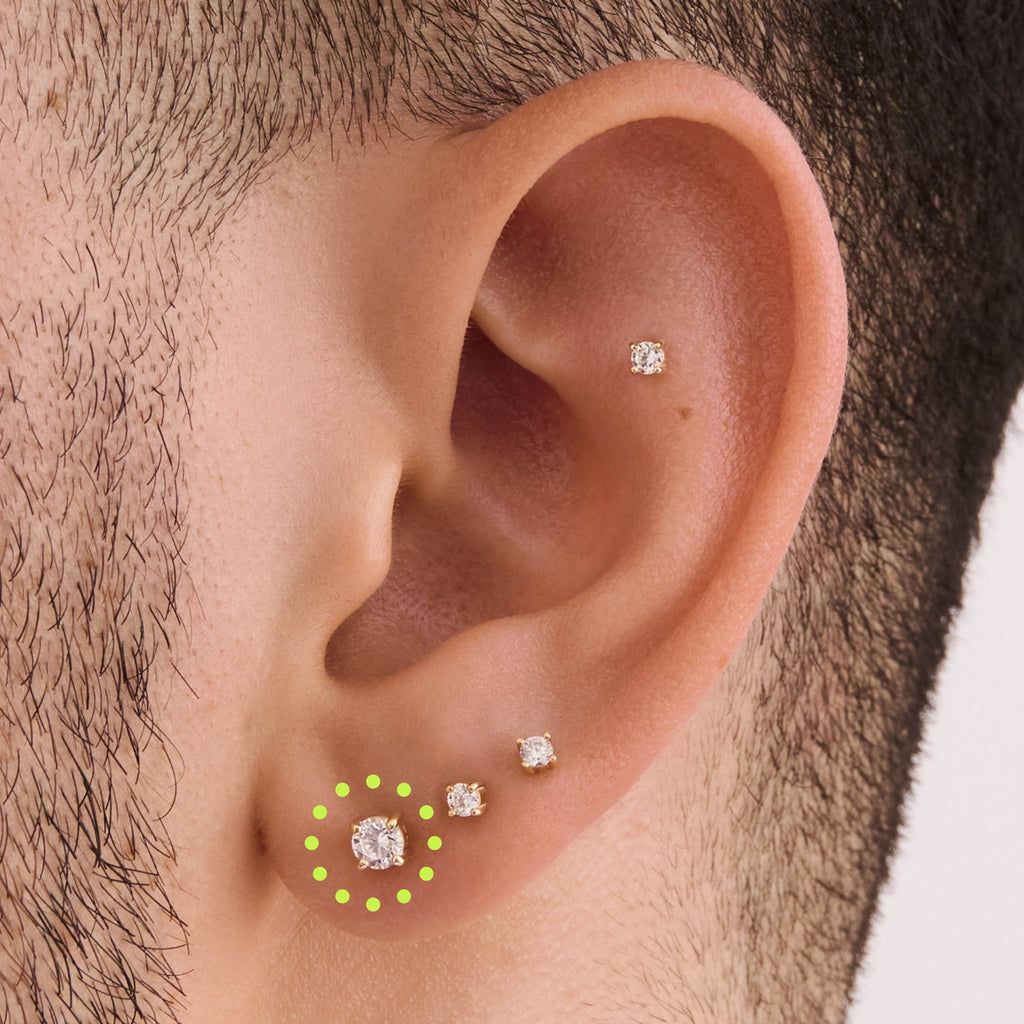 14K CZ 4mm Flatback