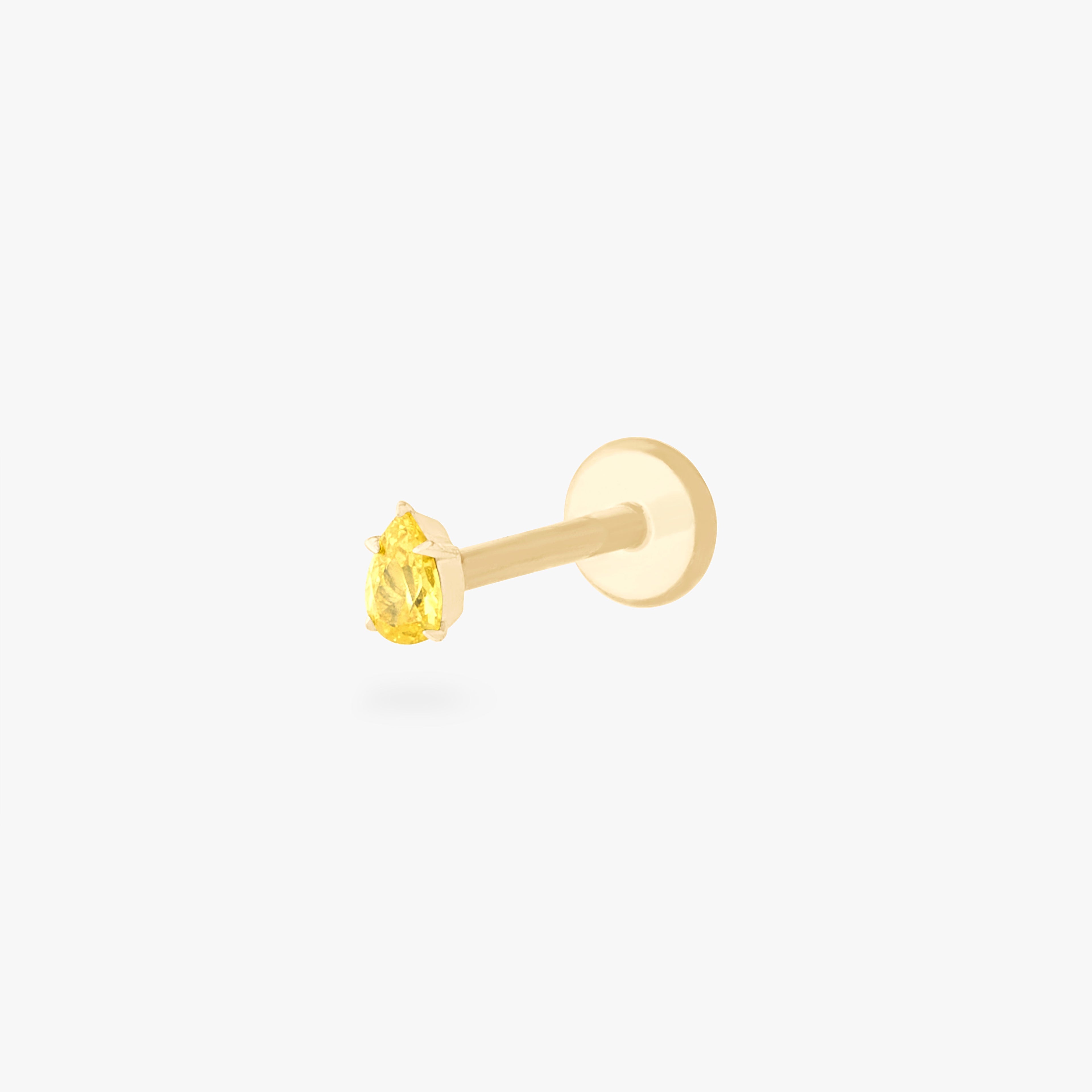 14K Pear Flatback