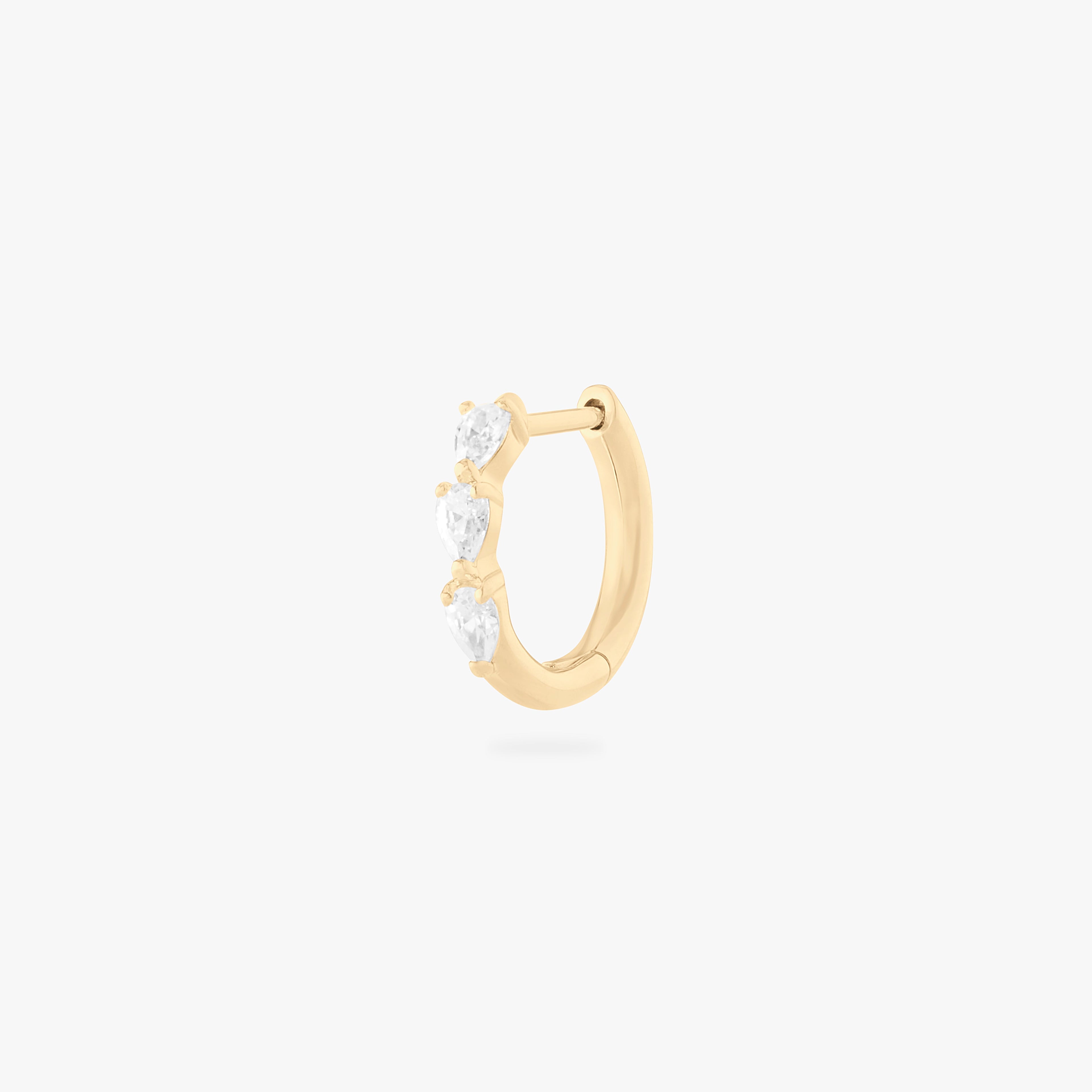 Mini Pave Pear Huggie