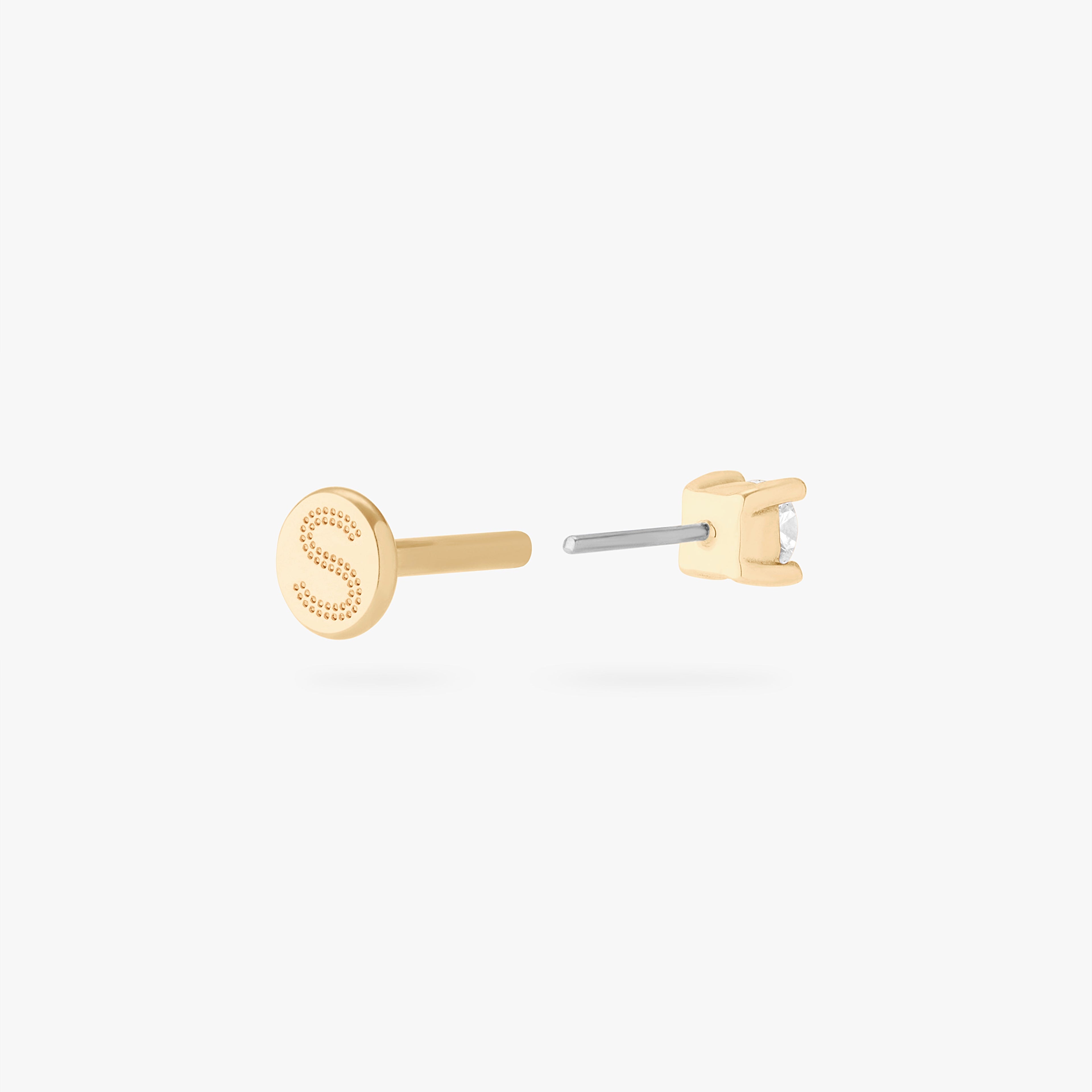 14K Mini CZ Flatback Stud