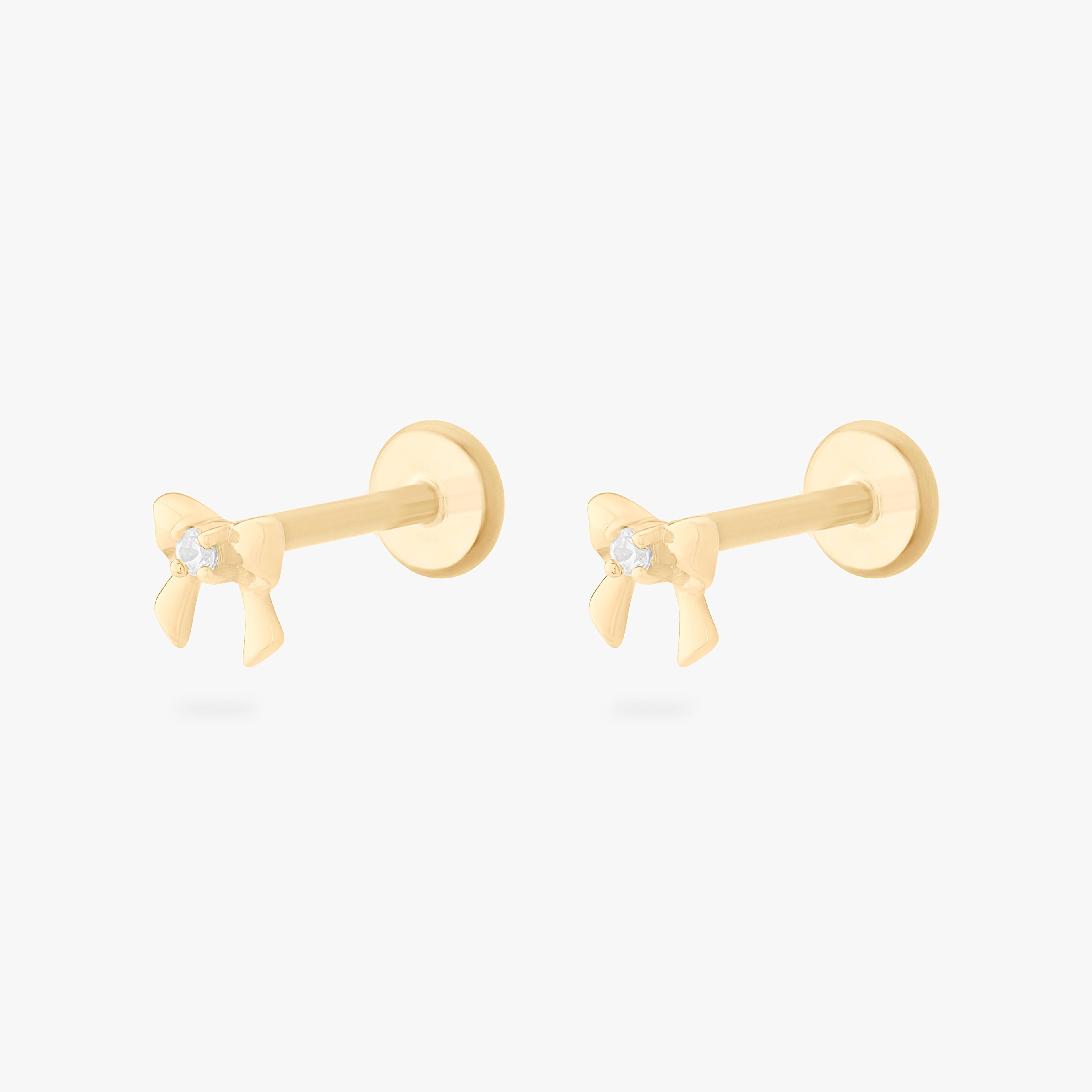 14K CZ Bow Flatback
