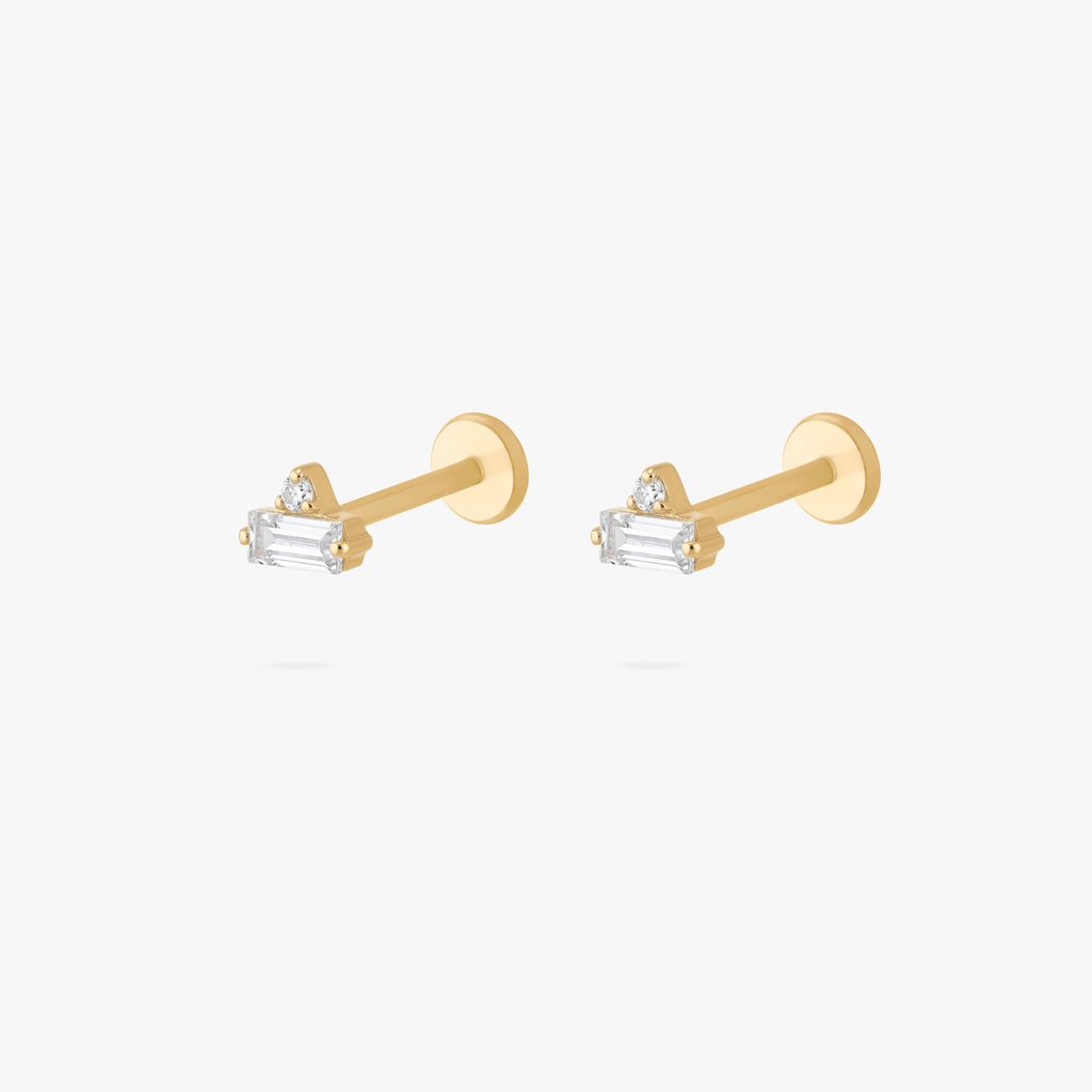 Micro Stacked Baguette Flatback Stud
