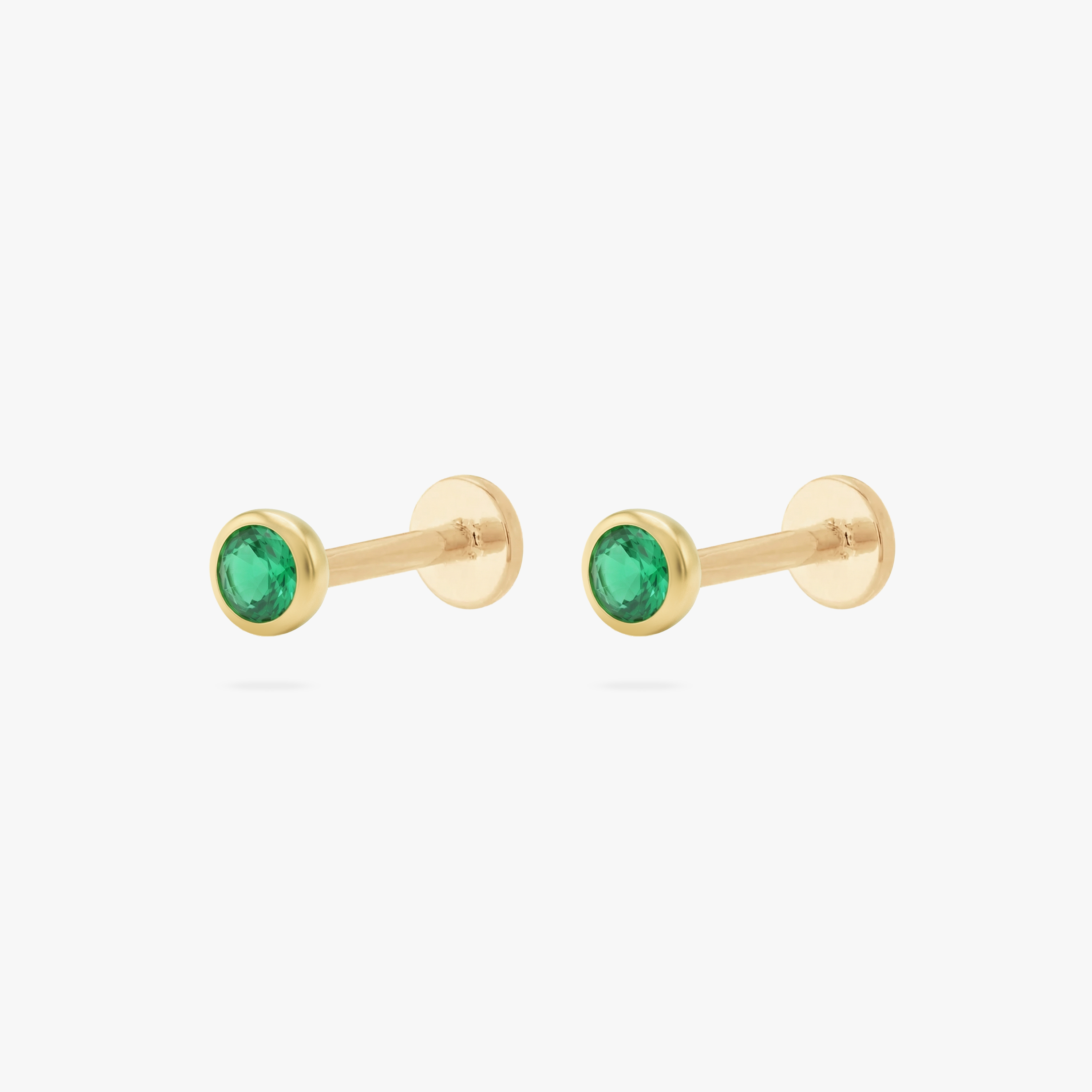 Golden Titanium Bezel CZ Flatback Stud
