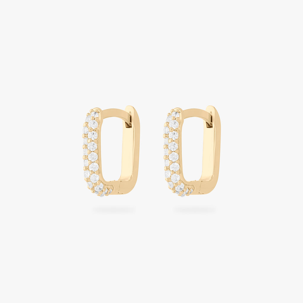 Square Pave Huggie