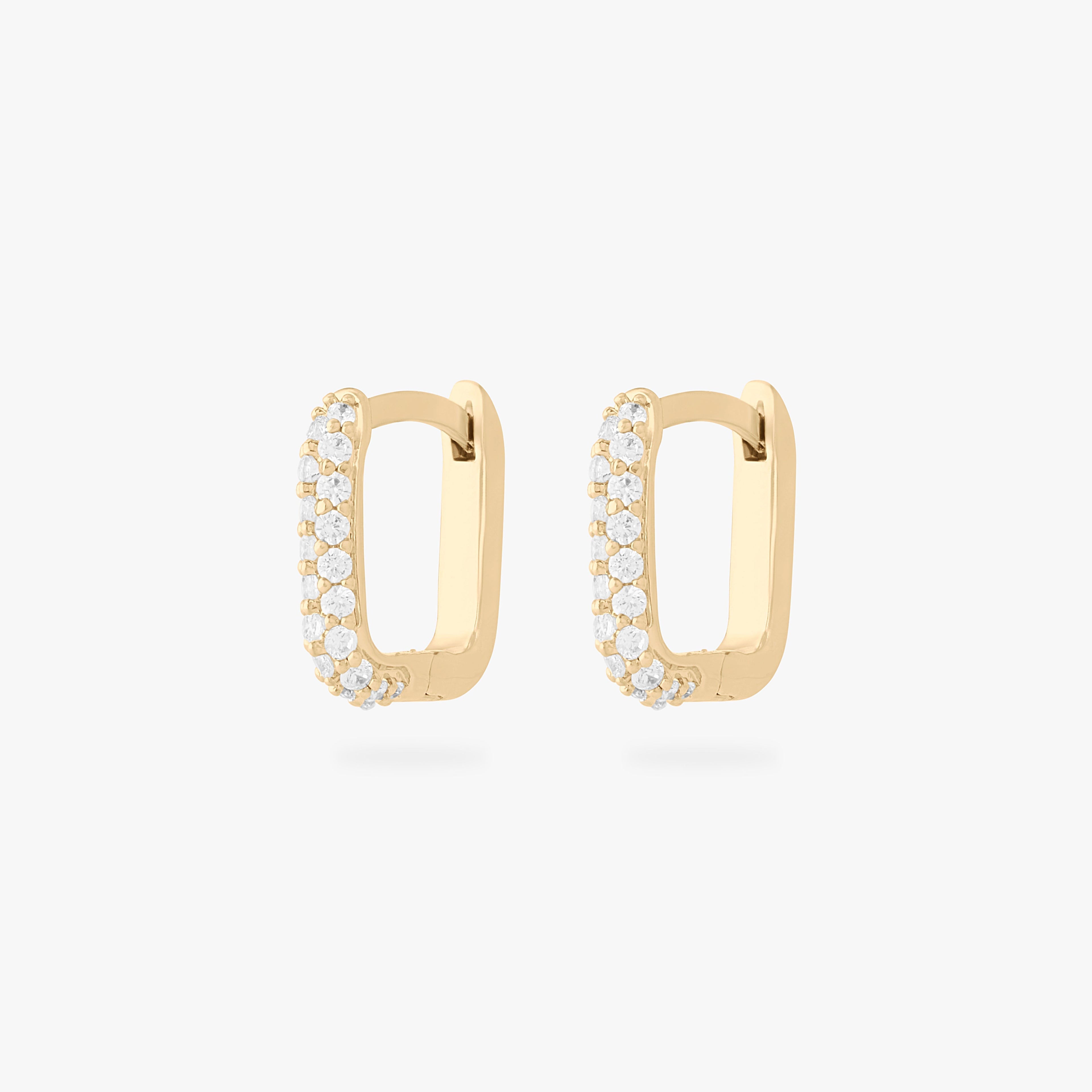 Square Pave Huggie