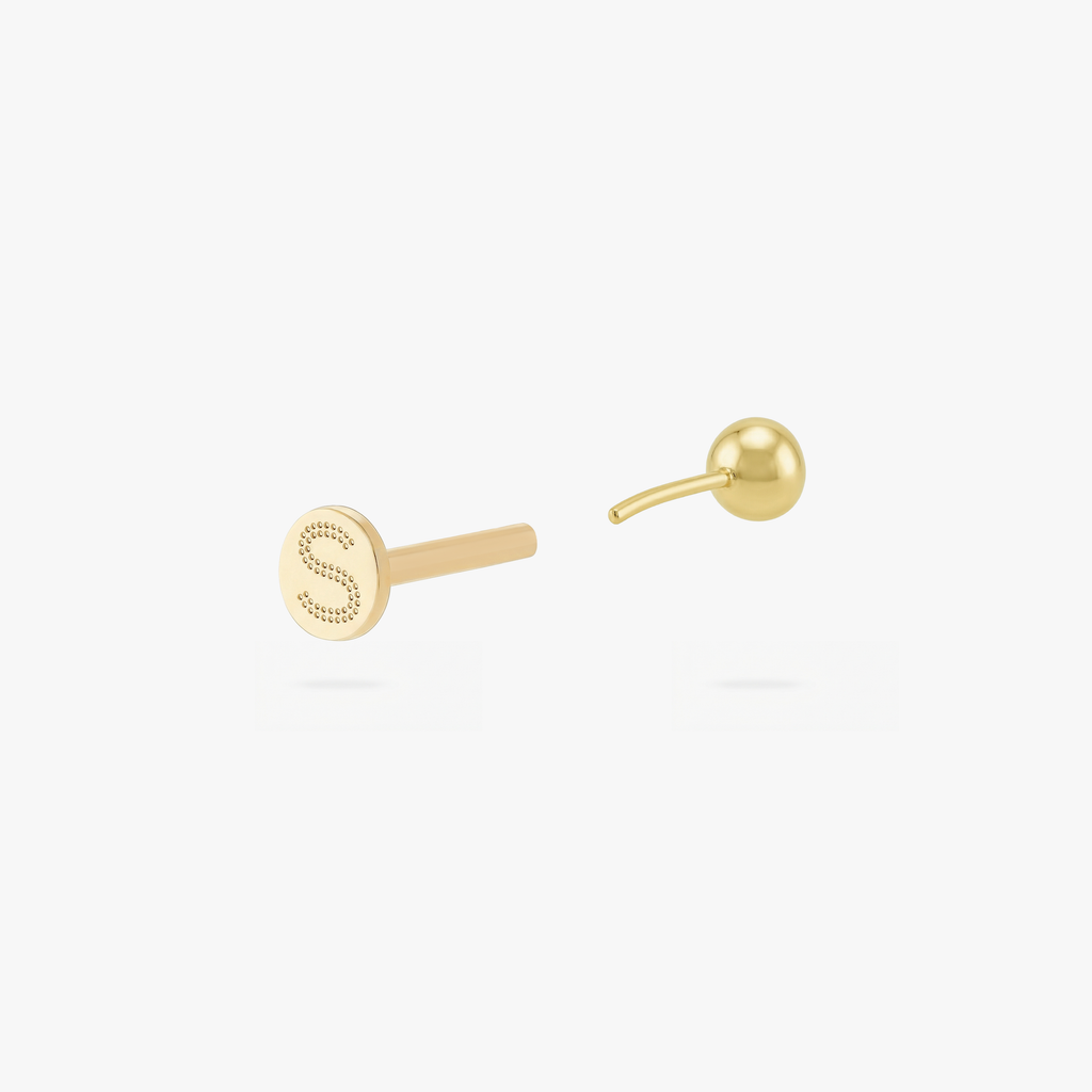 Golden Titanium Bezel CZ Flatback Stud