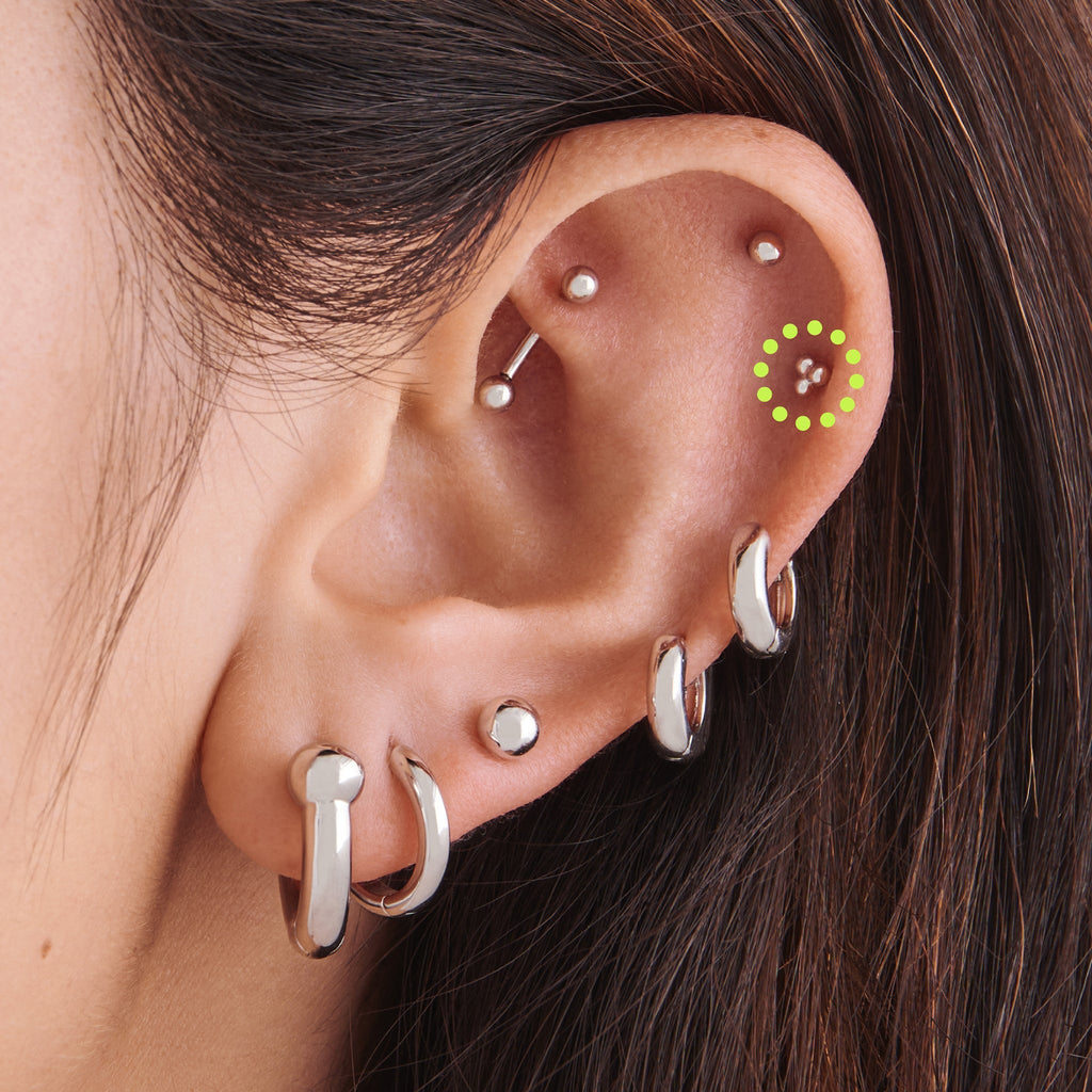 Beaded Triad Stud
