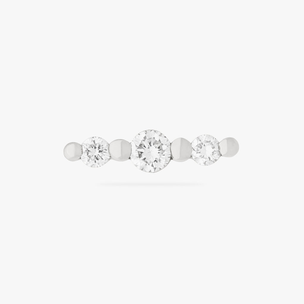 14K Long Round Diamond