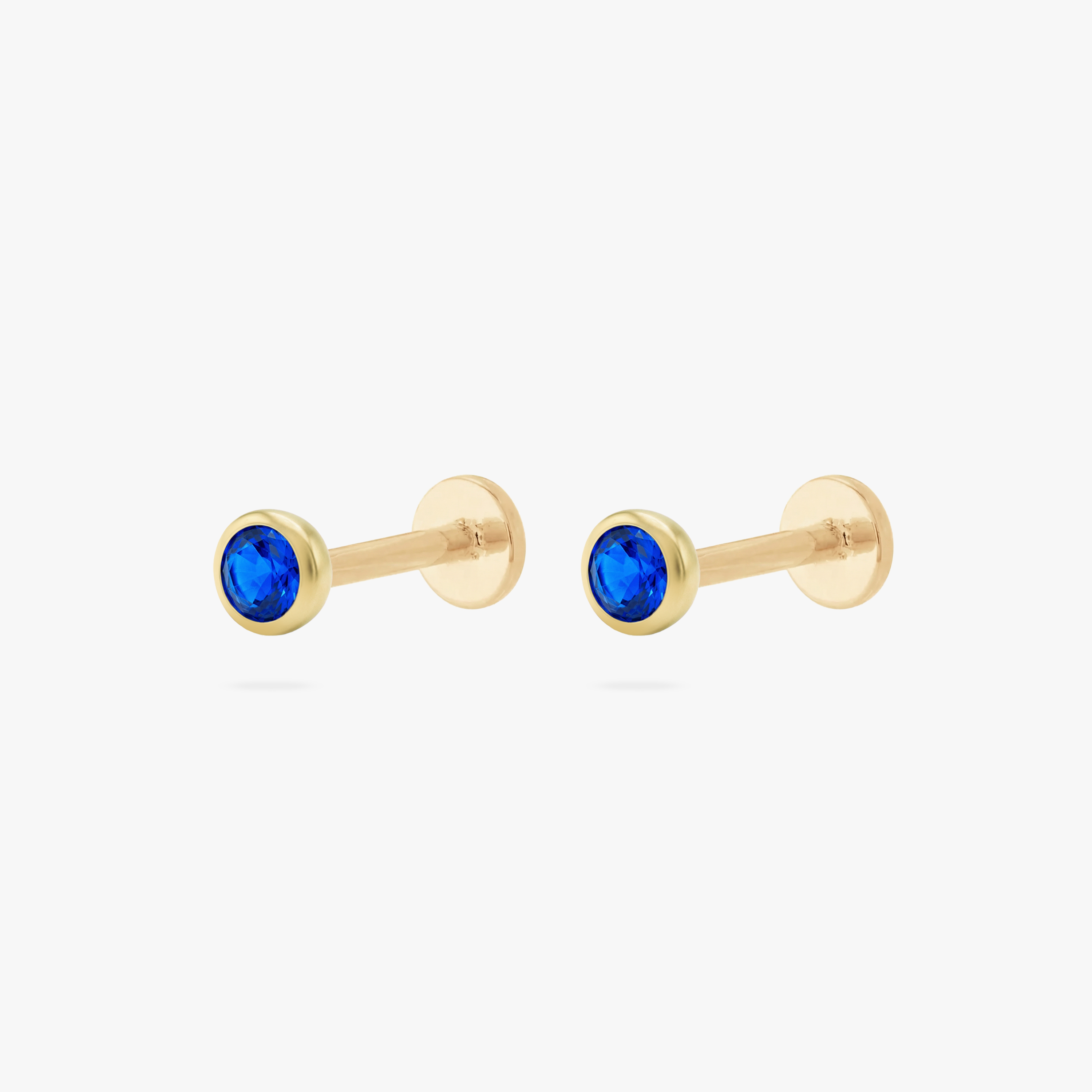 Golden Titanium Bezel CZ Flatback Stud