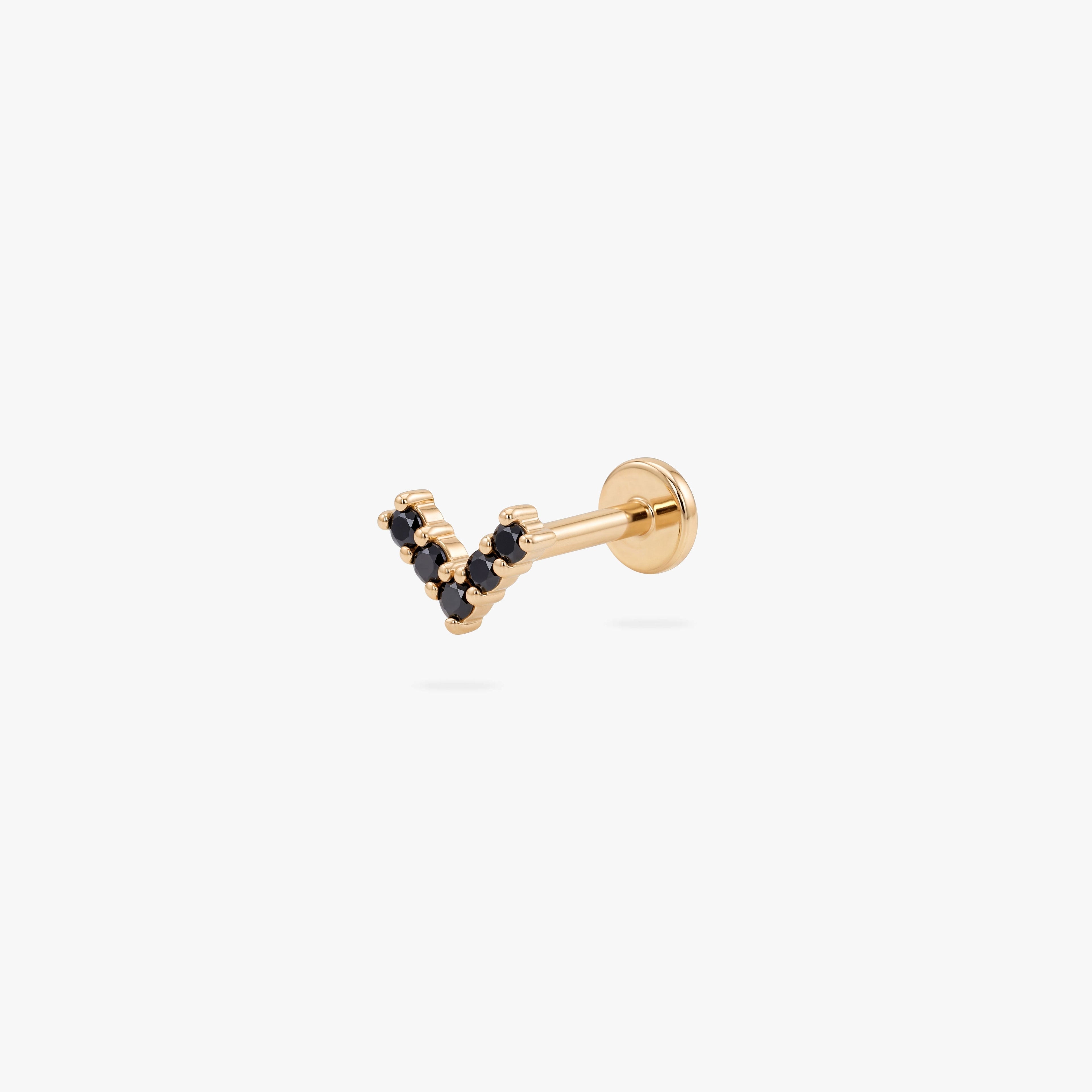 14K Pave V Flatback