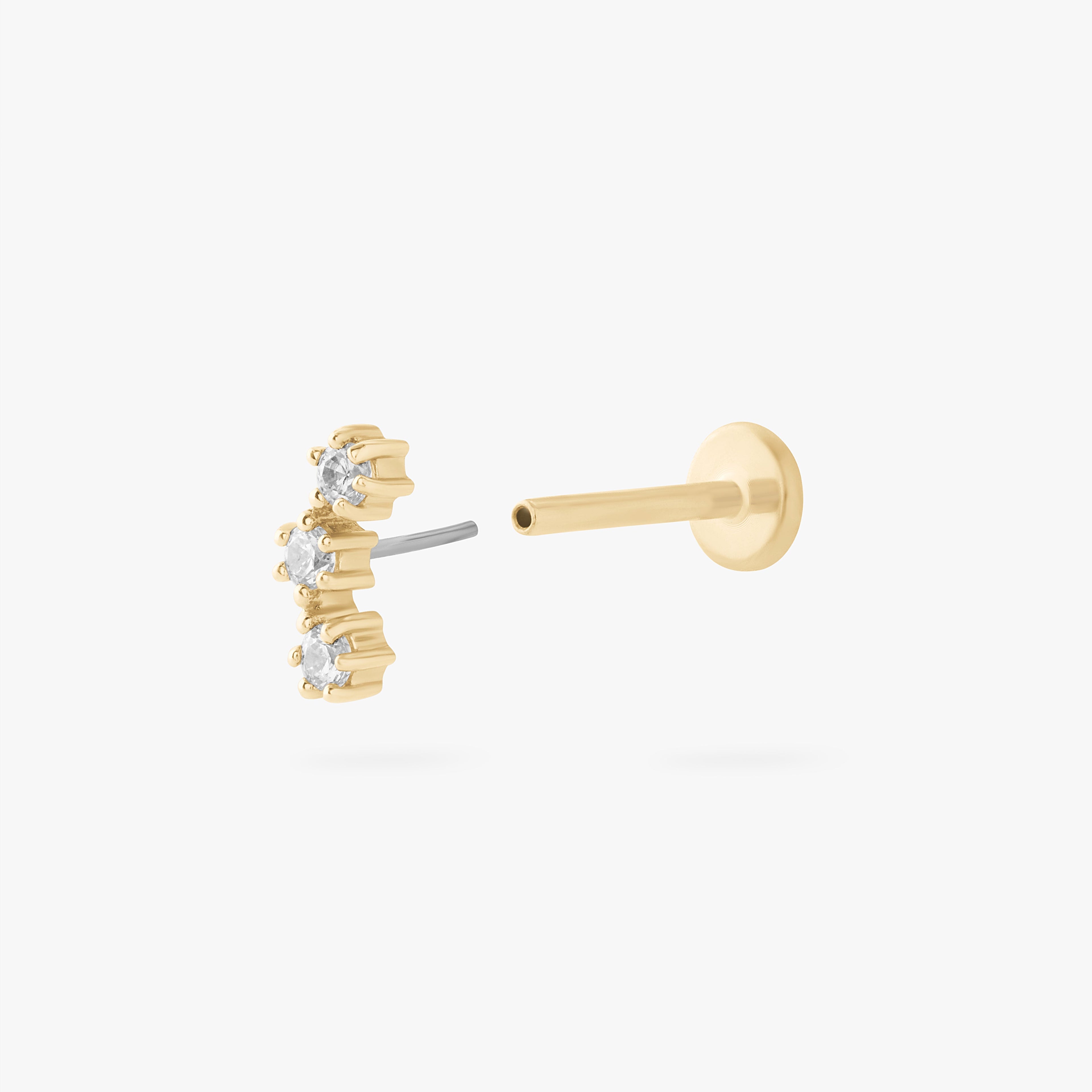 14K CZ Cluster Flatback