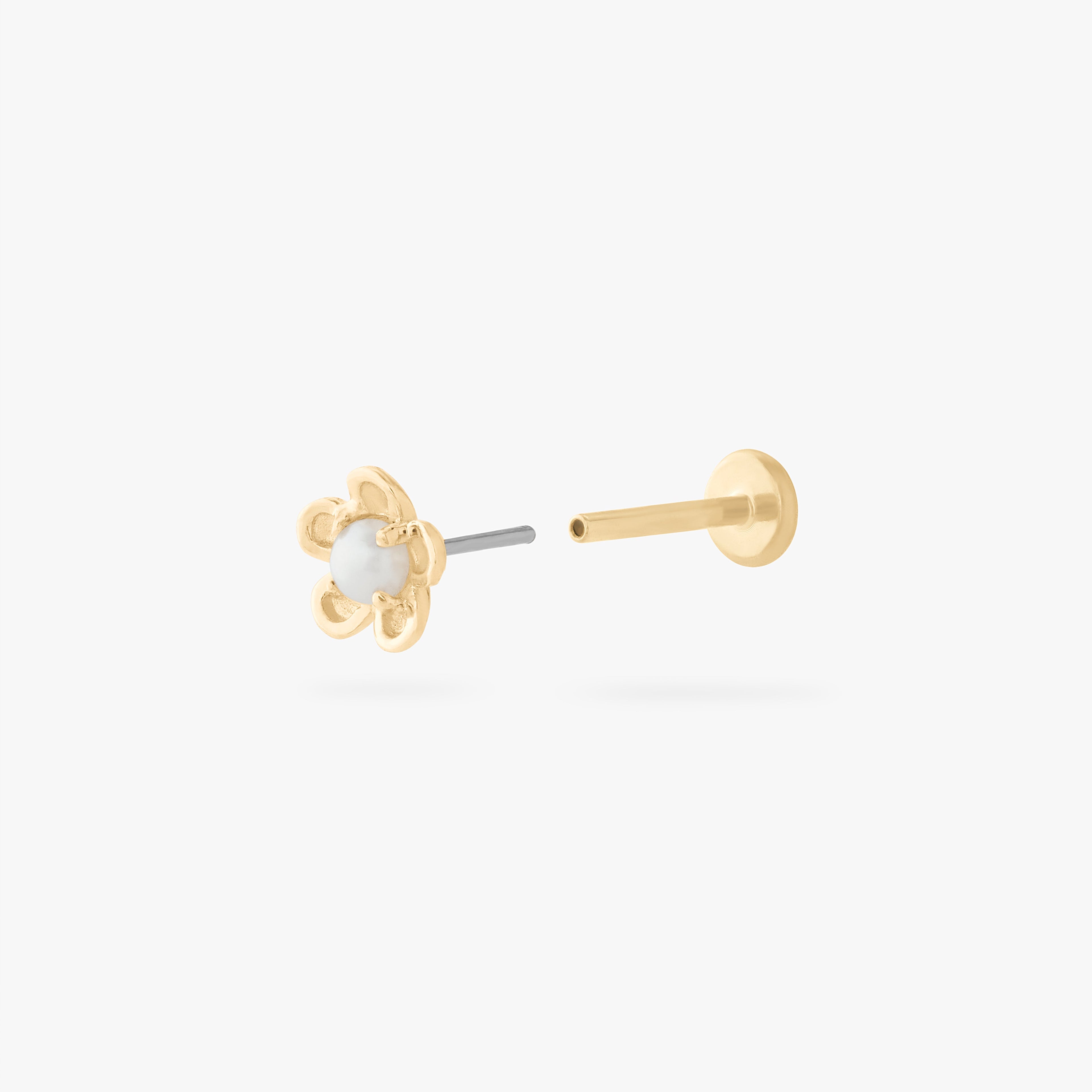 14K Pearl Daisy Flatback