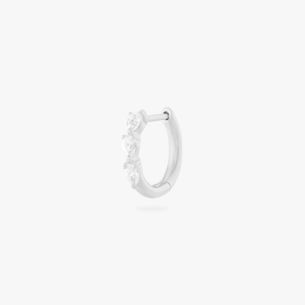 Mini Pave Pear Huggie