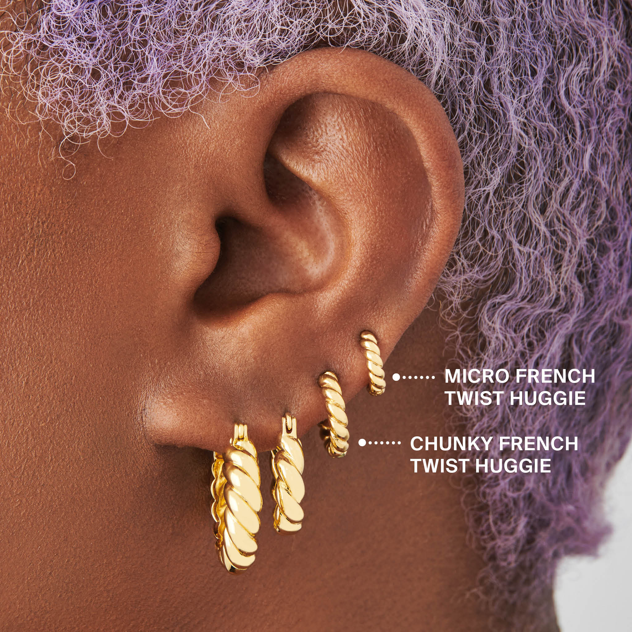 Chunky French Twist Huggie