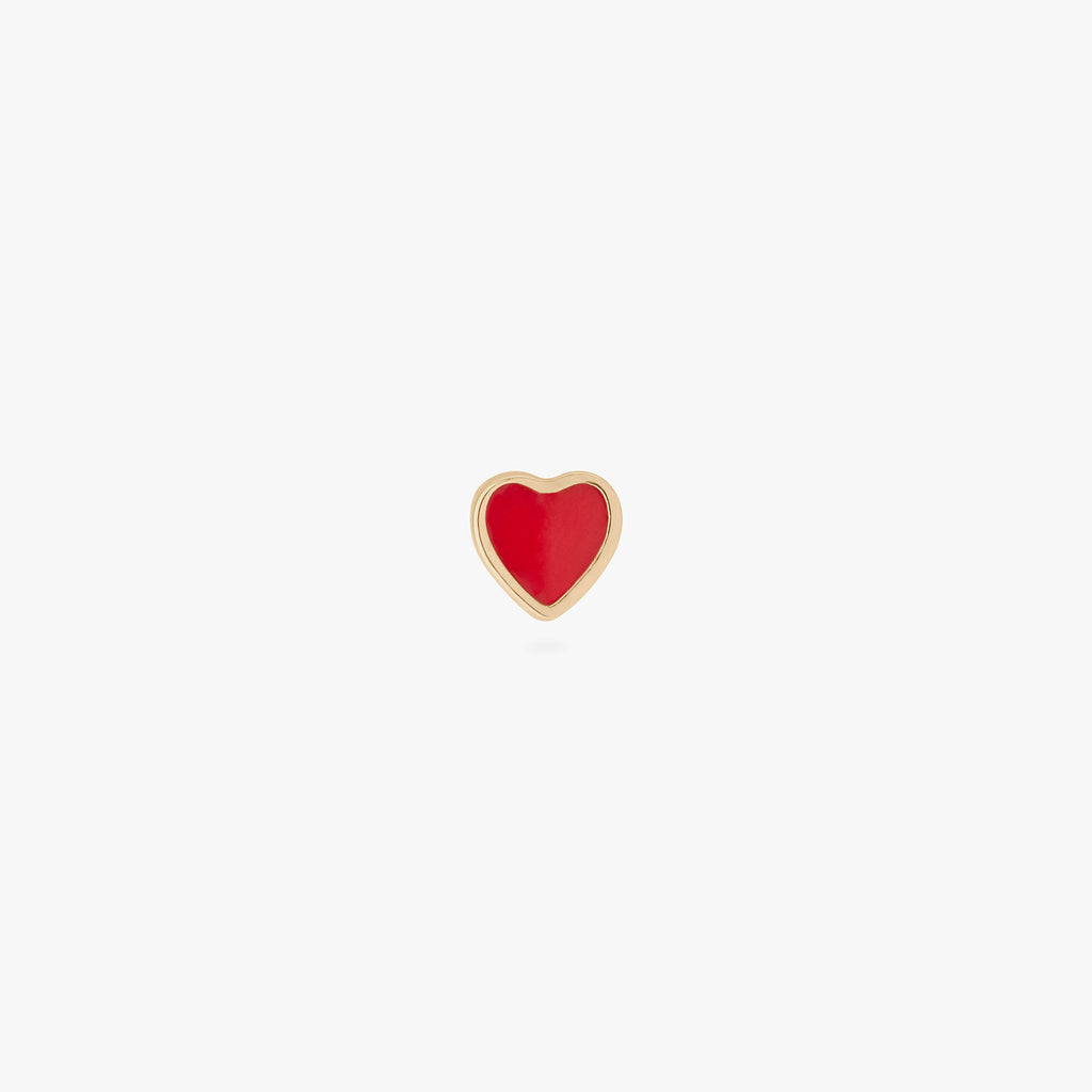 14K Enamel Heart Flatback