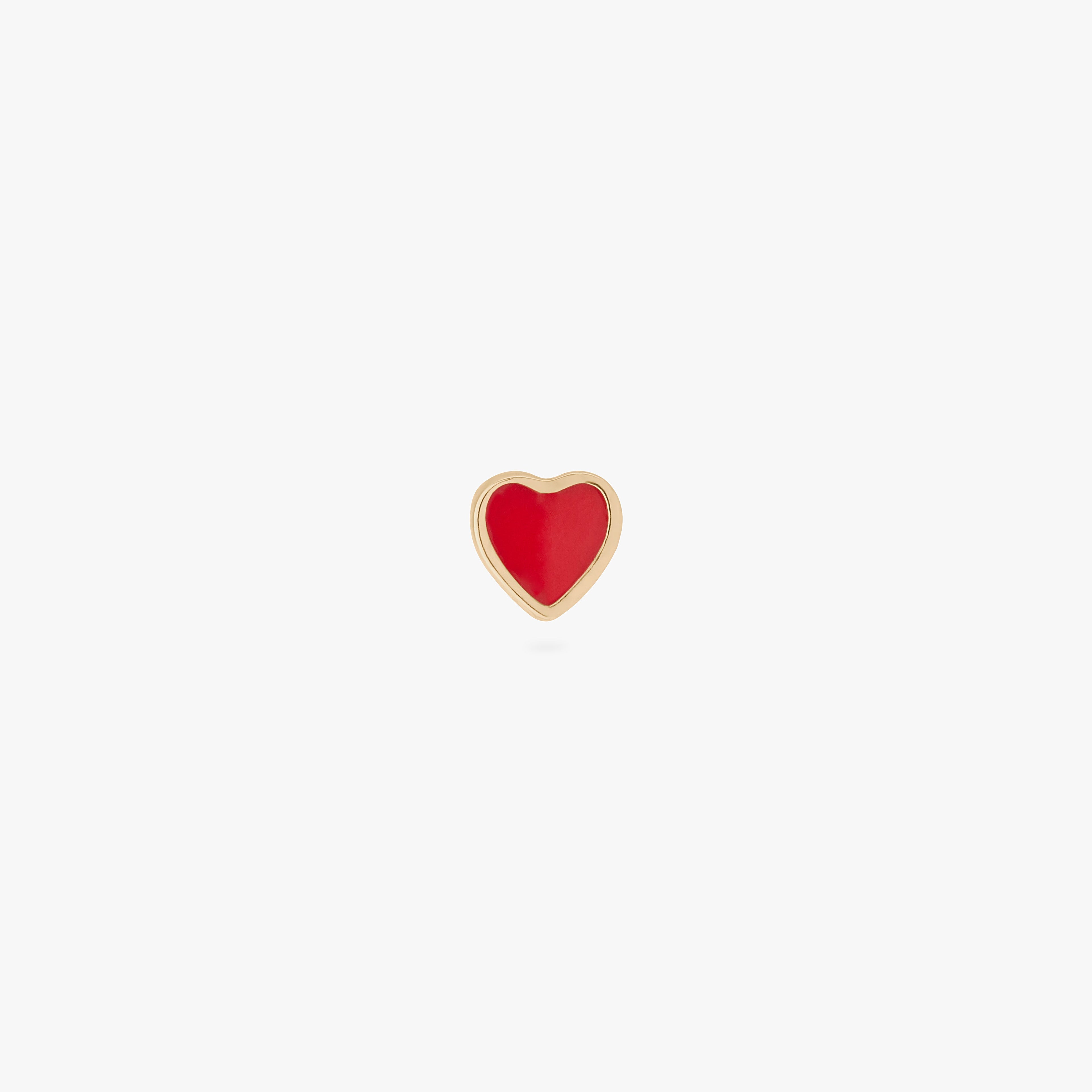 14K Enamel Heart Flatback