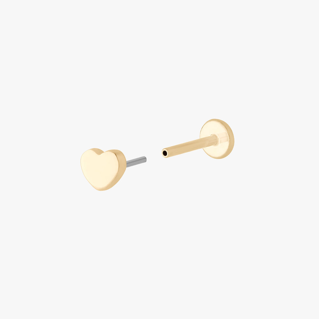 14K Heart Flatback
