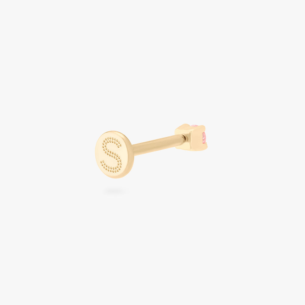 14K Mini Pink Diamond Flatback