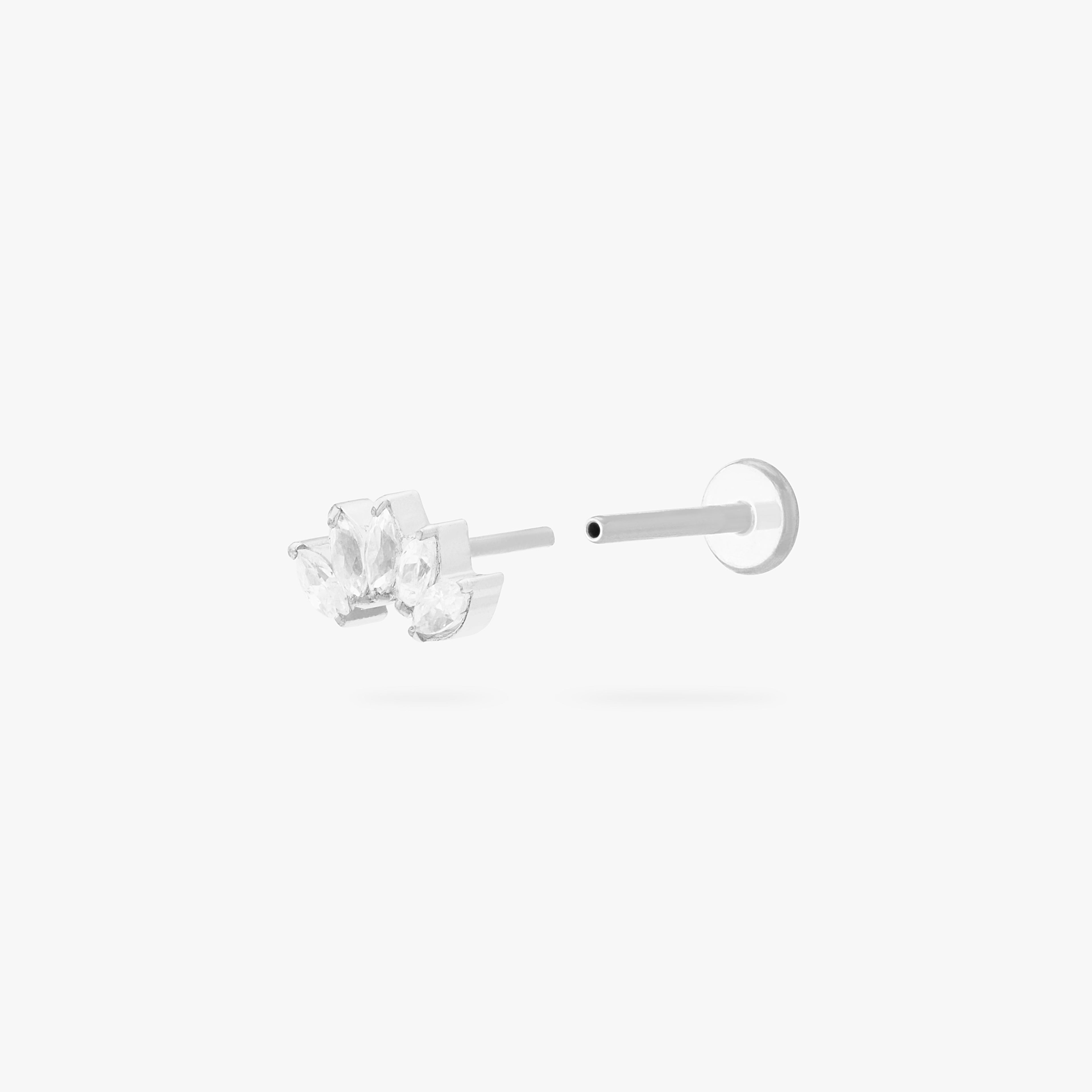 Micro Crown Marquise Flatback Stud