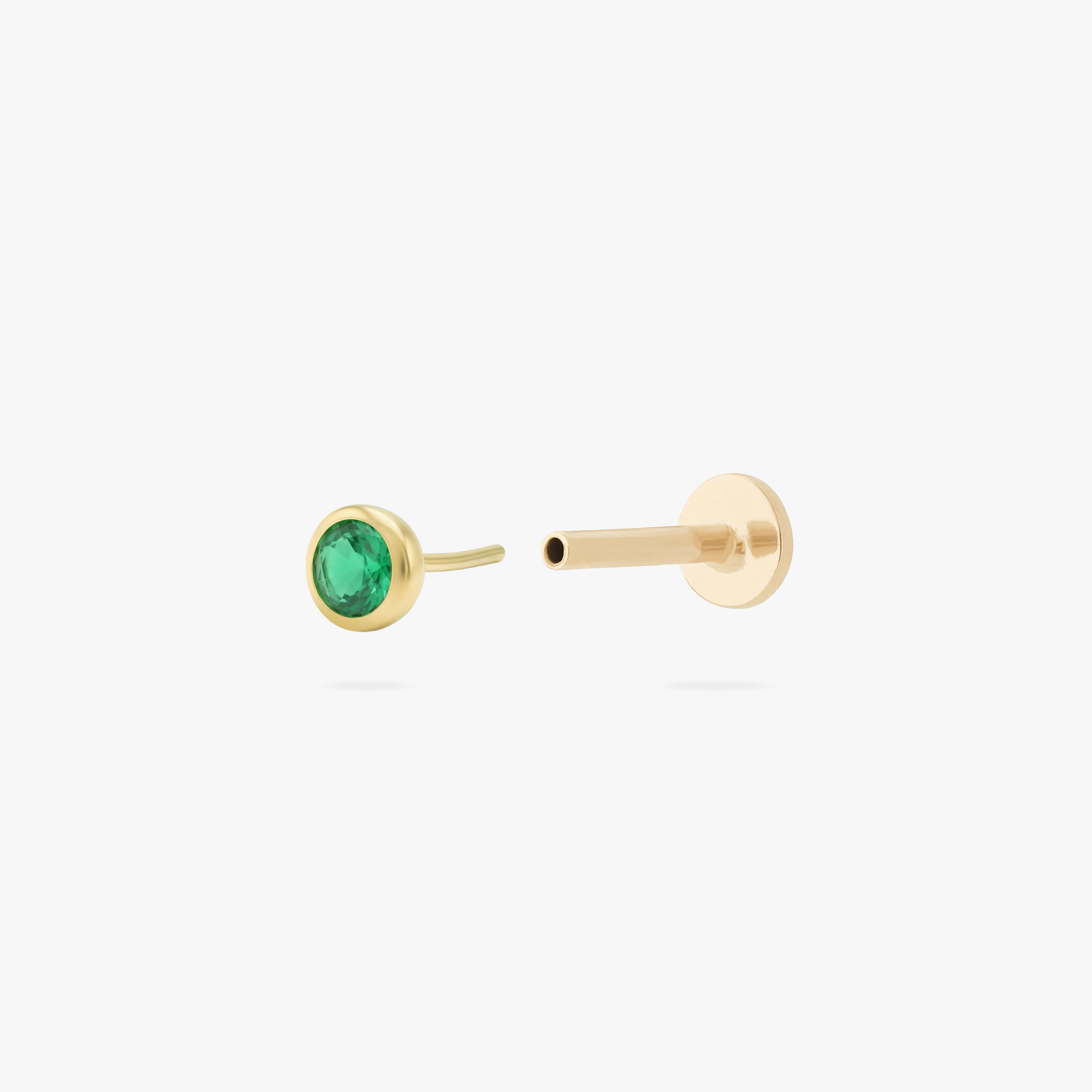 Golden Titanium Bezel CZ Flatback Stud