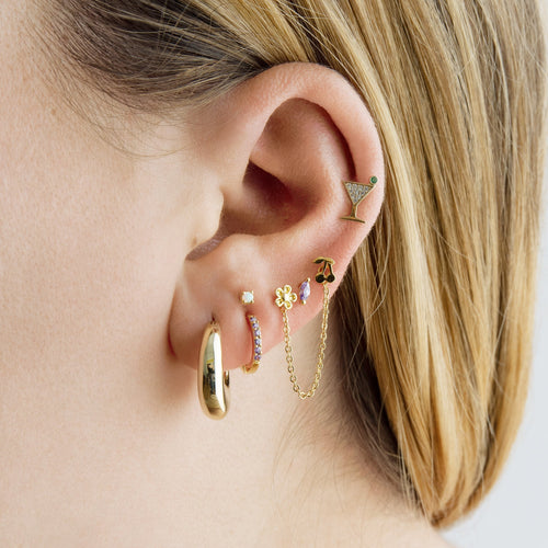 14K Pave Martini Flatback
