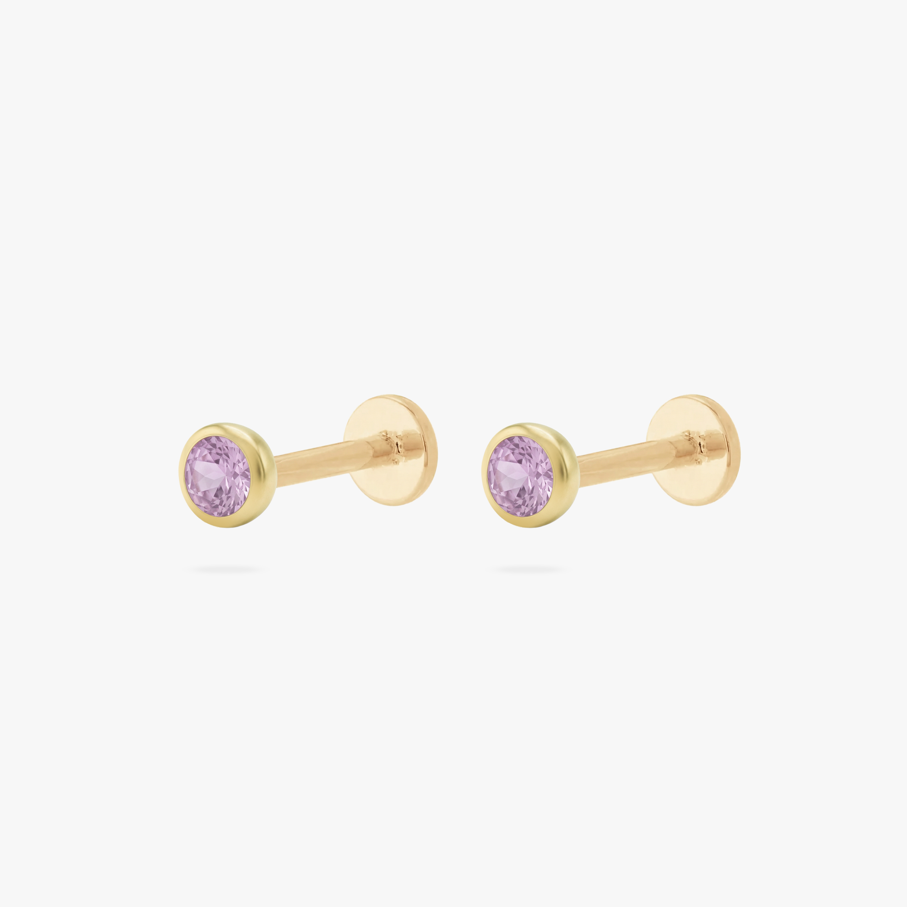 Golden Titanium Bezel CZ Flatback Stud