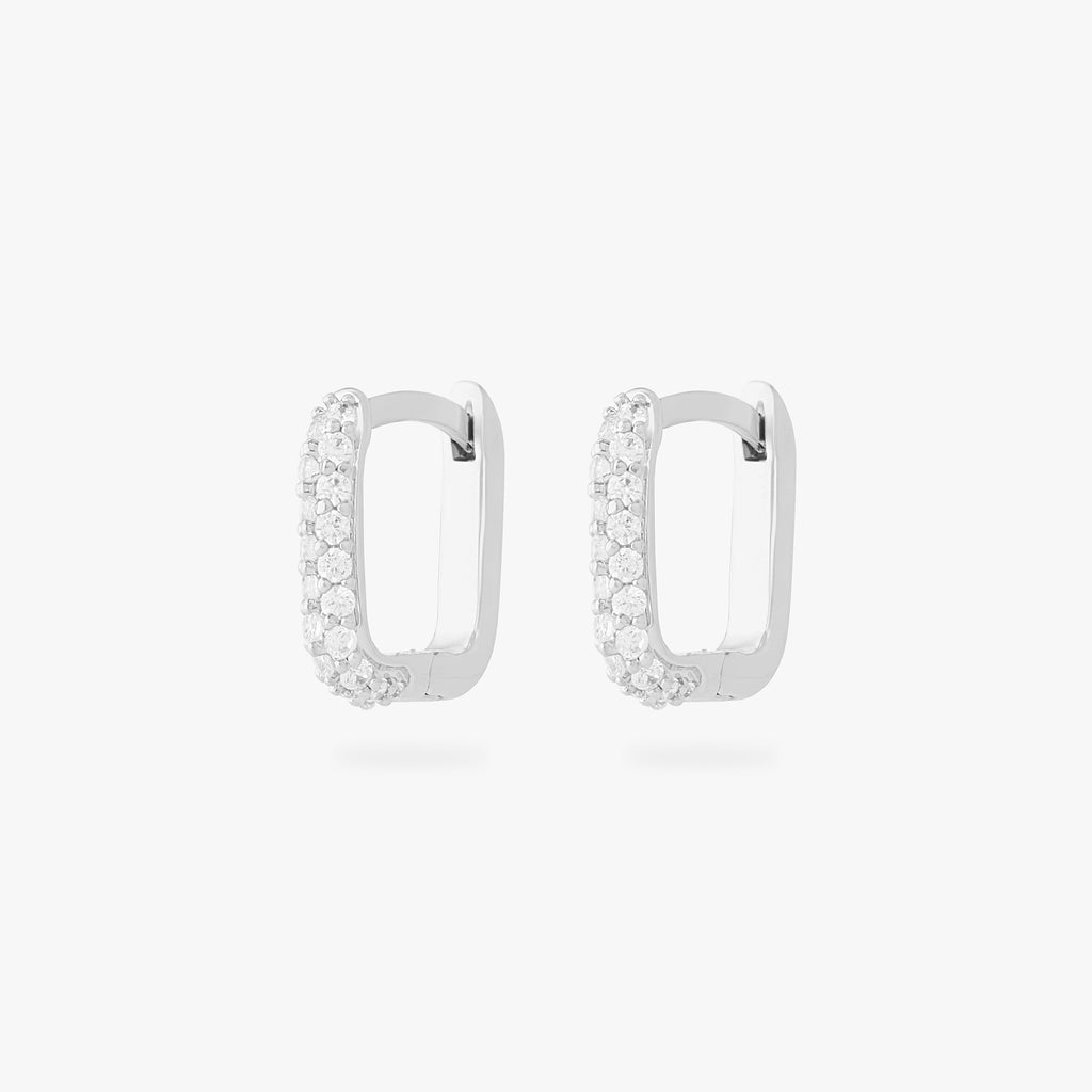 Square Pave Huggie