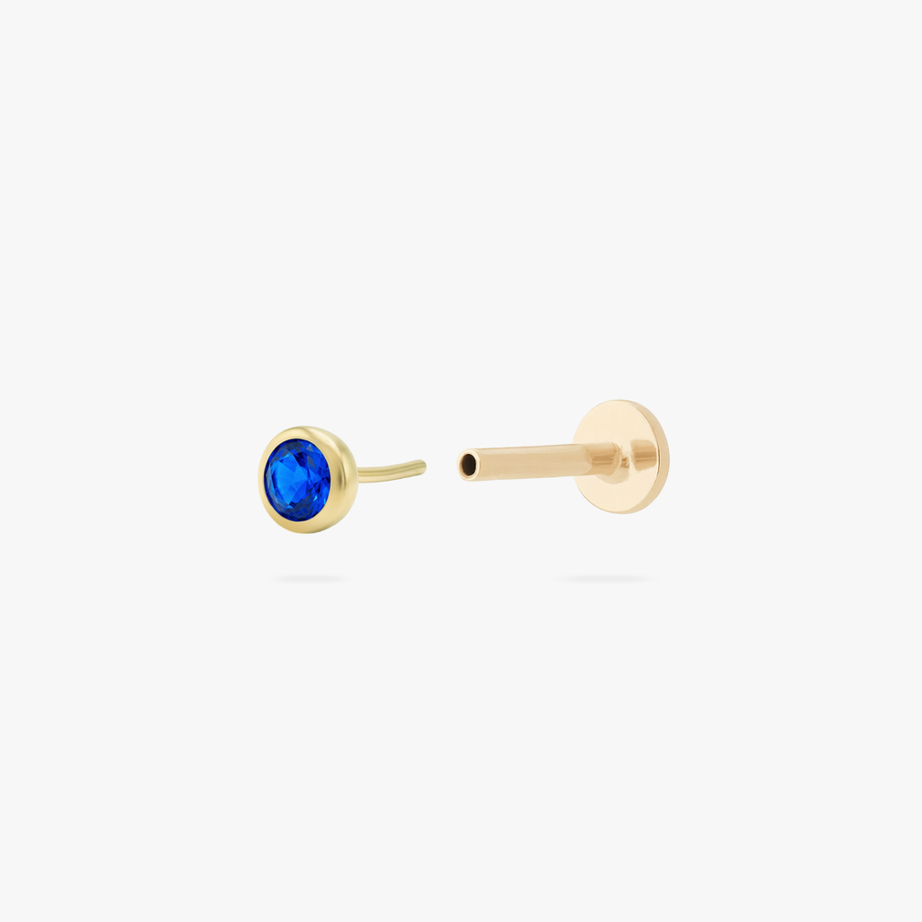 Golden Titanium Bezel CZ Flatback Stud