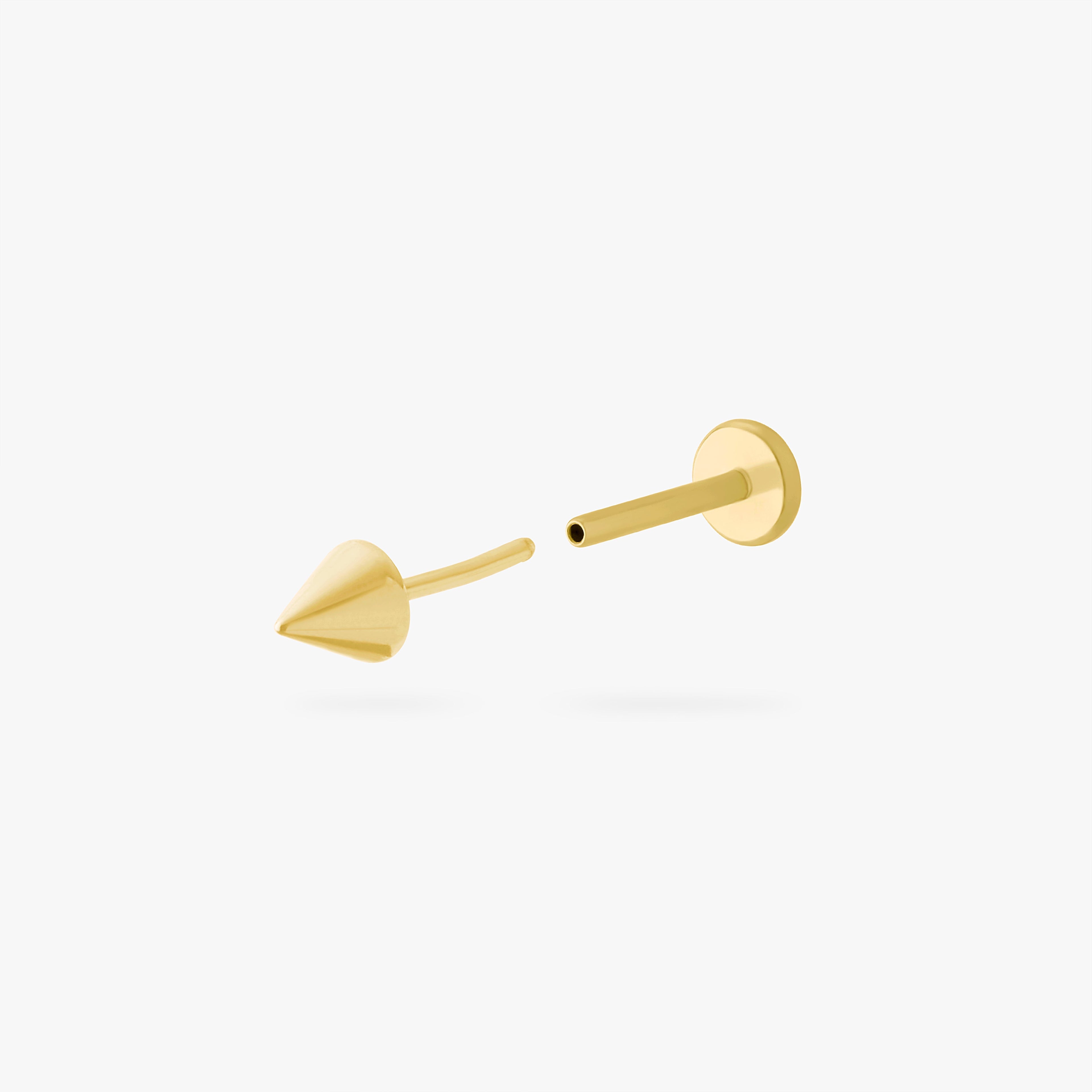 Golden Titanium Spike Flatback Stud
