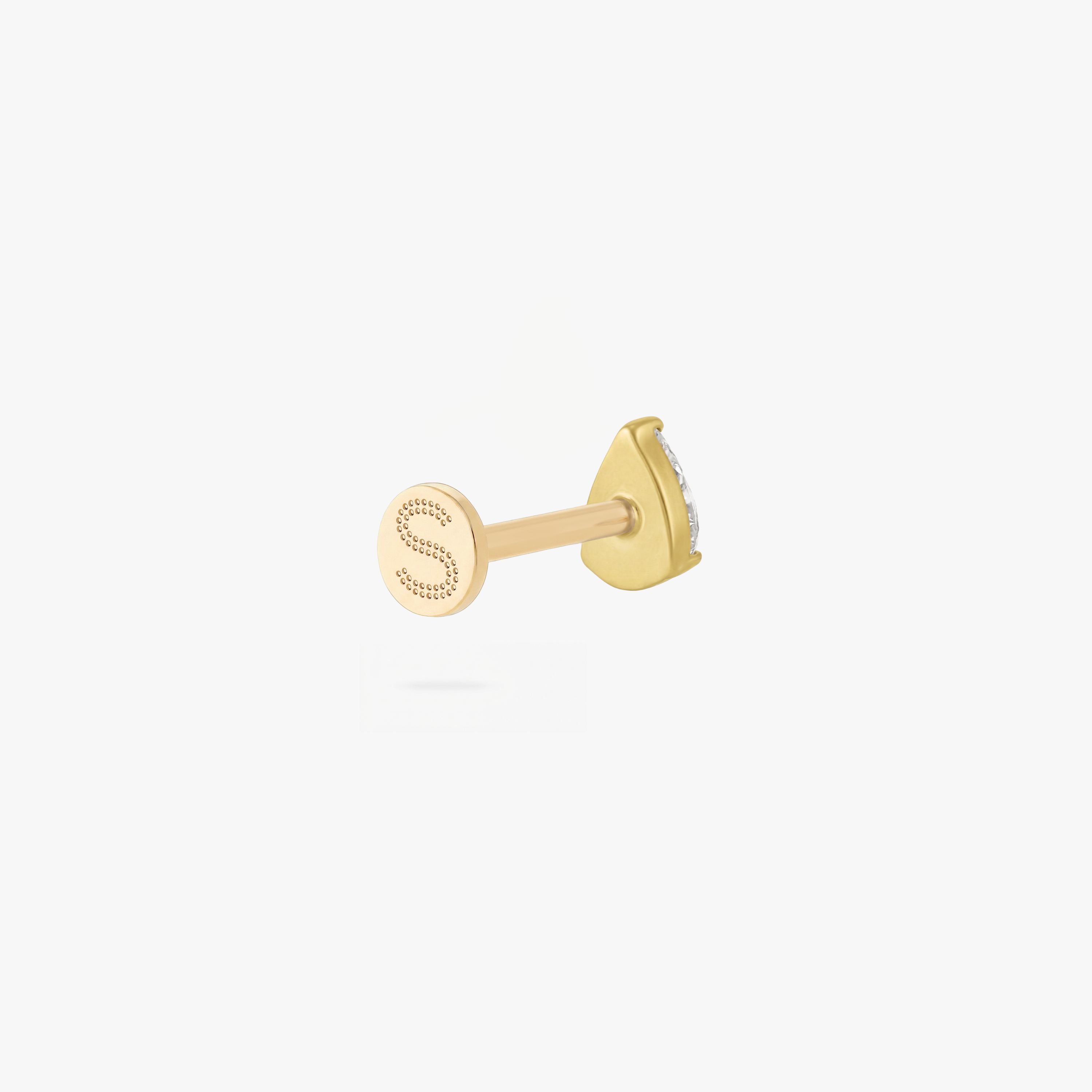 Golden Titanium Pear CZ Flatback Stud