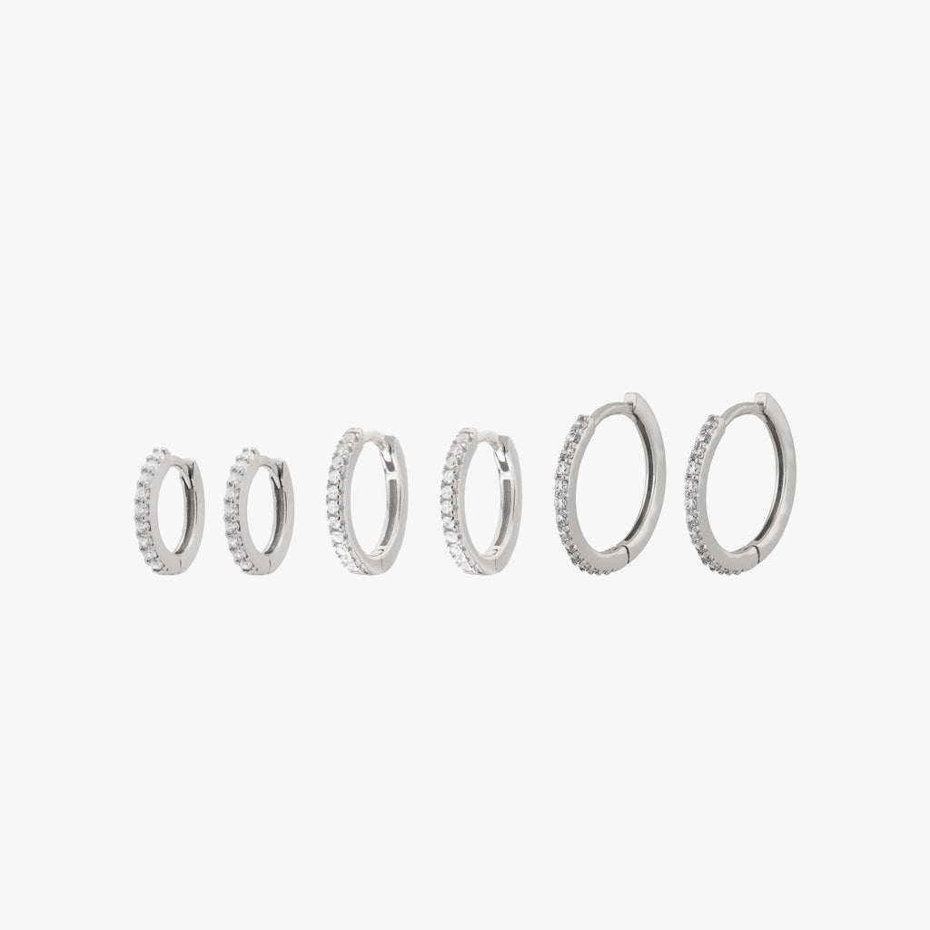 Pave Hoop Set