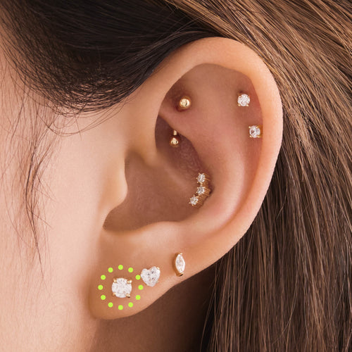 14K CZ 4mm